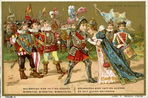 Promotional card for the Parisian Department Store Au Bon Marché, depicting one of the most popular folk and children