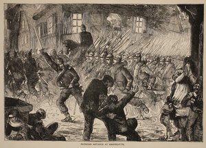 Prussian advance at Gravelotte, illustration from Cassells History of the War between France and Germany, 1870-1871