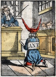 Punishment at school: Pupil punished, with a donkey cap. Epinal imaging from the end of the 19th century. by French School