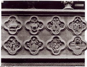 Quatrefoils with the Signs of the Zodiac, Labours of the Year, and prophets Sophonie and Ezekiel, from the Cathedral of Notre-Dame in Amiens by French School