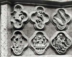 Quatrefoils with the Signs of the Zodiac and the Labours of the Year, from the Cathedral of Notre-Dame in Amiens by French School