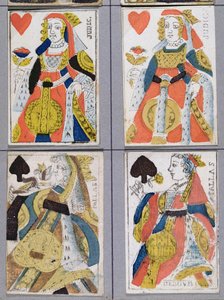 Queen of Spades and Queen of Hearts Playing Cards, 17th - 18th Century