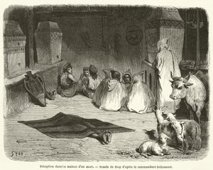 Reception in the house of a dead man by French School