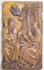 Relief Depicting St. Anthony Visiting St. Paul in the Desert, from the Chapale of the Old Hospital at Colmar
