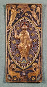 Reliquary plaque depicting Christ with the symbols of the evangelists by French School