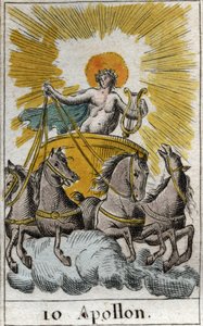 Representation of Apollo, god of singing, music and poetry, on his chariot. From 