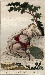 Representation of Laziness as a Young Man with a Turtle. From 