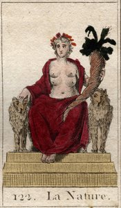 Representation of Nature as a Woman on a Throne with a Horn of Abundance. From 