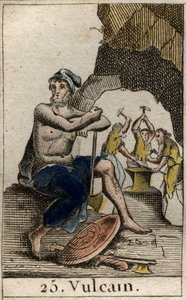 Representation of Vulcan, god of fire, forge and volcanoes. From 