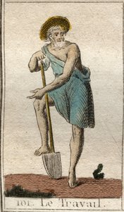 Representation of Work, as a man with tools. From “Mythology of Youth” by Pierre Blanchard 1803