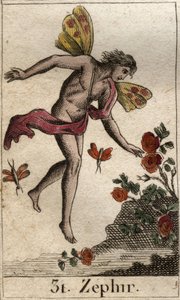 Representation of Zephyr, personification of the west wind. From 