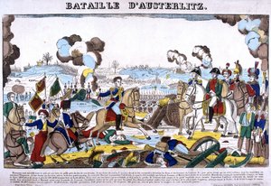 Representation of the Battle of Austerlitz, or Battle of the Three Emperors, on 02/12/1805. Picture of Epinal by French School