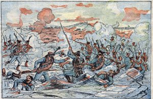 Representation of the Battle of Austerlitz, or Battle of the Three Emperors, on 02/12/1805 by French School
