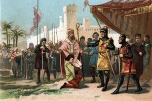 Representation of the Letters of Annoblisments Put in Place by King Philip III the Hardi (1270-1285). Chromolithography around 1890