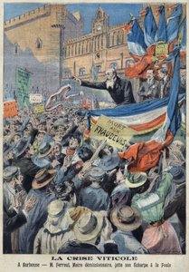 Revolt of the vineyards in south of France in 1907 by French School