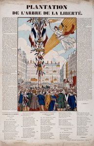 Revolution of 1848: plantation of the Tree of Liberty on 25 March 1848. Engraving of 1848 Paris, Musee Carnavalet by French School