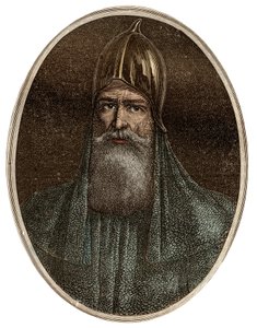Portrait of Rurik, a Varangian chieftain and founder of Kievan Rus (ca. 830-ca. 879) - New National Encyclopedia by Maurice La Charest - 1870