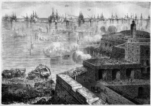 Risorgimento - Expedition of the Thousand or Red Shirts - Siege of Gaete, Italy by French School