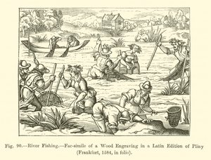 River Fishing by French School