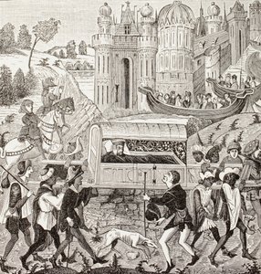 Robert I, Duke of Normandy, is carried in his litter by Negroes, from 