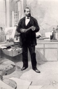 Robert Koch in his laboratory, from Le Monde Illustre, 29th November 1890