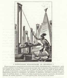 Robespierre Guillotining the Executioner by French School