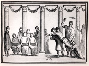 Roman Education, from a fresco by French School
