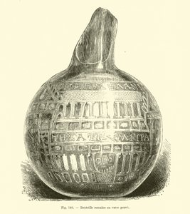 Roman Engraved Glass Bottle by French School