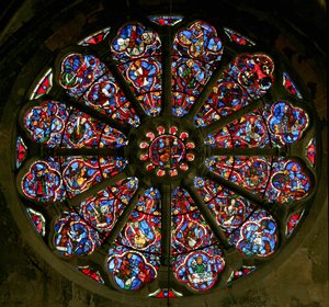 Rose window depicting the Apostles and Labours of the Months