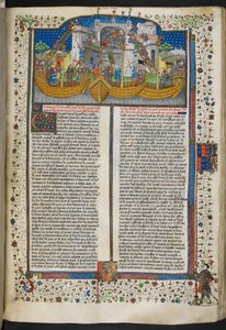 Miniature of Ships Besieging Corunna, from 
