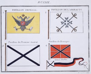 Russian Flags, from a French book of Flags, c.1819