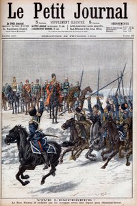 Russo-Japanese War 1904-1905 - Cossacks acclaiming Tsar Nicholas II before departing for the Far East to fight the Japanese in Le Petit Journal, 28 February 1904 by French School