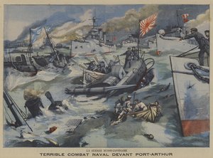 Russo-Japanese War: naval battle off Port Arthur by French School