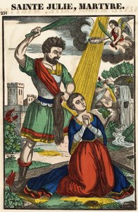 Saint Julia, Martyrdom, 19th Century Epinal Image by French School