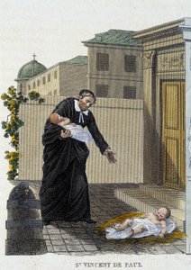Saint Vincent de Paul Welcoming Abandoned Children in Front of the Church