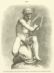 Salon of 1870, Sculpture, Arion, Marble Group (engraving) by French School