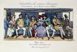 Sample of Parisian morals: a bench of omnibus from the Madeleine at Saint Martin