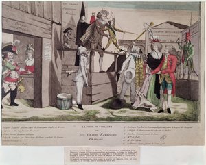 Satirical cartoon on the French émigrés in Coblentz and the Declaration of Pillnitz, 1791