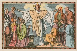Scene from the Life of Jesus (coloured engraving) by French School