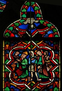 Scene depicting Pilate washing his hands; the Dove of the Holy Spirit by French School