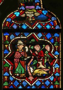 Scene depicting St Samson changes pigs into goats by French School