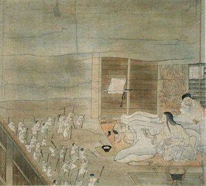 Scene of delirium, copy of a 12th century kakemono attributed to Mitsunaga Fujiwara, from 