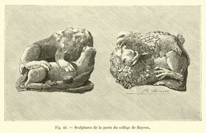 Sculptures of the Bayeux College Gate by French School