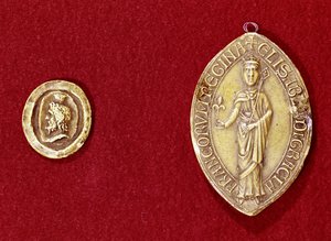 Seals belonging to Emperor Charlemagne and Queen Isabelle of Hainaut