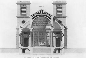 Second transverse cross-section of the church Saint-Philippe-du-Roule, Paris by French School