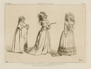 Servant and Ladies, End of the Reign of Louis XVI by French School