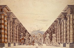 Set Design for an Unidentified Play by French School
