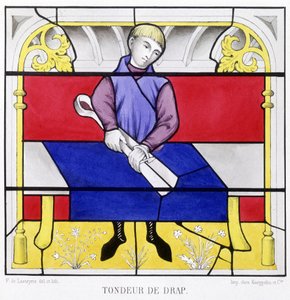 Sheetmaker. Facsimile of a stained glass from the Middle Ages in 