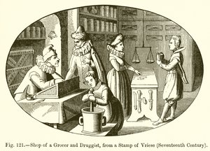 Shop of a Grocer and Druggist by French School