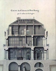 Sideways section through the centre of the Chateau de Petit-Bourg, showing the salon by French School